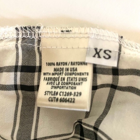Anthropologie Cloth & Stone Plaid  Off Shoulder XS Top Blouse - Picture 5 of 5